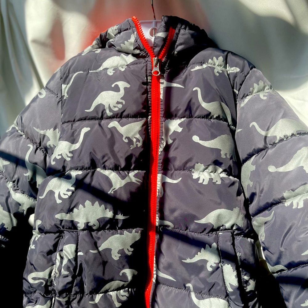 Wonder Nation 5t  Orange & Gray Dino Winter Coat
